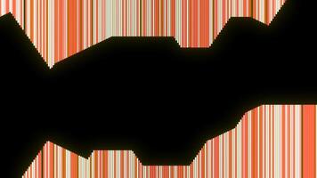 Black stripe with irregularities and wavy movements. Design. Geometric wavy spot moves in stripe. Geometric distortions with striped background video