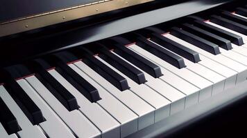 Background with animation of play on piano, synthesizer or electronic piano. Design. Animation pushing of piano keys. video