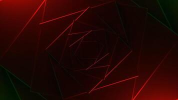 Red circle and square. Design. The play of light on geometric shapes on a bright red background and black appearing and disappearing light in animation. video