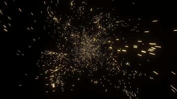 oro stelle su un' nero sfondo. disegno.a leggero sfondo con un' controluce quello si sposta rotante nel diverso indicazioni nel il animazione. video