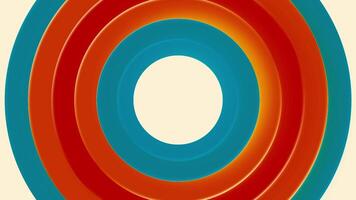 Multicolored rings pulsate with wave. Design. Colorful rings move in undulating pulsations. Colorful circles pulsate on white background video