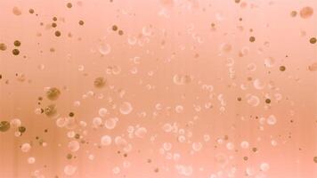 Molecular 3d balls rotate in liquid. Motion. 3D molecules move in flow in liquid background. Molecules or bubbles in rotating fluid flow video