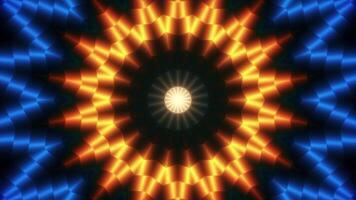 Kaleidoscope effect. Motion. Bright light and dark rays of light change their directions and patterns in abstraction. video