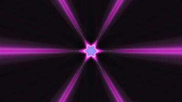 Psychedelic 3d animation with flashing lights and lines. Motion. Bright neon stream with flashing flower pattern. Tunnel flow with neon lines and flower video