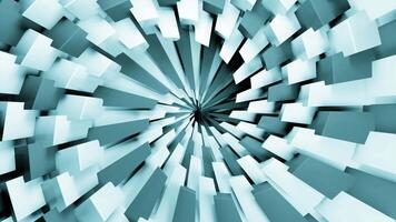 Blue and white rectangle spiral graphic animation. Design. Spreading widening fractal spiral of rectangles. video
