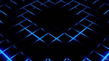 Abstract neon grid field with black spreading ring looking like pulsation. Design. Black moving shadow rings and squared surface. video