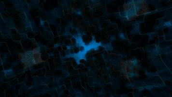 Abstract background with moving black dots and flickering light spots. Motion. Computer background with moving black particles and square spots. Dark background with blurred spots and black particles video