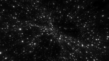 Dark sky with shooting stars. Motion.Orange and white stars that fly in different directions in abstraction. video