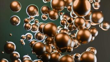 Light background. Design. Golden dense bubbles quickly flying up to the top in animation. video