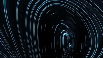 Spiral ripples with futuristic lines. Design. Vibrations in streams of neon lines and spiral movement. Spiral 3d stream with neon futuristic stripes video