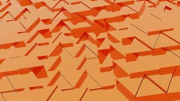 Orange triangles. Design.Small triangles in the animation that rise and fall in different directions in a jump . video