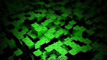 Surface of moving squares. Design. Squares moving in chaotic waves. 3D squares move with dot texture on surface video