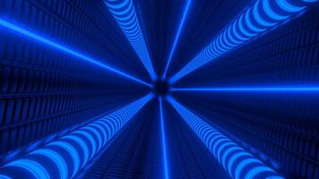 Blue bright background. Design.A light background in the animation that will move deeper and rotate in different directions. video