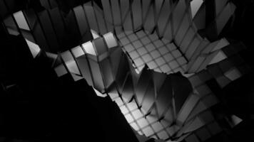 3D waves on surface of shimmering cubes. Design. Flickering waves of distortion on surface of squares. Rising waves on surface of squares video
