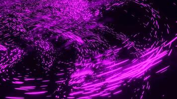 Blue and purple flying glitter. Design.A black background in an abstraction where small particles fly in different directions that shimmer with light. video
