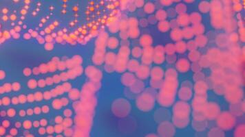 Blue background. Design. Pink flashes of lanterns in abstraction shine and change position. video