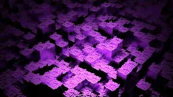 Background with moving stream of 3d squares. Design. Surfaces with moving sliding squares. Abstract background of moving stream of square columns video