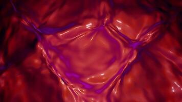 Red and gray thick blot. Design. A light puddle of paint that spreads in different directions in 3D format. video