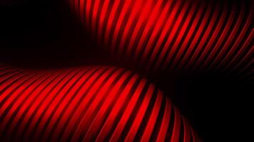 Black background. Design. Red backlight in animation that is illuminated with a bright red light and rotates in a circle in abstraction. video