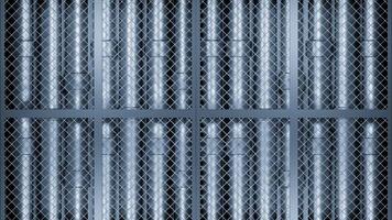 An iron fence in animation. Design.An iron mesh in an abstraction that flies in different directions up and down. video