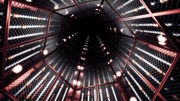The black tunnel. Design.A light tunnel outlined on the walls with white light in abstraction that slowly moves from the inside. video