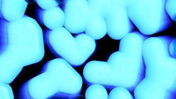 Blue and pink plasticine. Motion.Black background with moving bright parts in animation. video