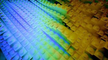 Moving wavy lines with buttons. Design. Abstract 3d stripes with circles move in waves on surface. Animated background of wavy moving stripes with buttons video