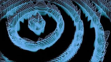 Pink and blue glitter in the pattern. Design. Black background with a semi-circular colored wrapping of light that blurs into an abstraction. video