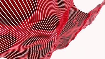 White background. Design.A red moving canvas in animation that sways as if in the wind. video