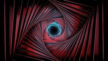 A rotating tunnel shimmering with different colors. Design, A light tunnel in animation that rotates and moves deeper. video