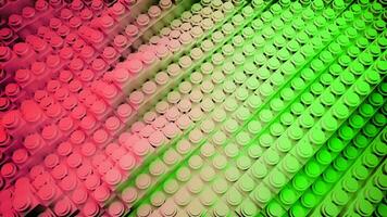Abstract 3d stripes with dots move in waves. Design. 3D lines with buttons move in chaotic waves. Toy lines with buttons in wavy motion video