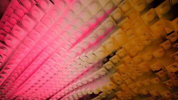 Abstract stripes in wavy random motion, gradient colors. Design. Waving lined silhouettes of small cubes. video