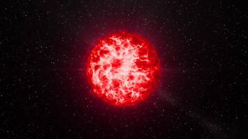 Bright glowing ball with liquid shimmer. Motion. Energy plasma flickers brightly in 3D ball. Shimmering ball of energy in outer space with particles video