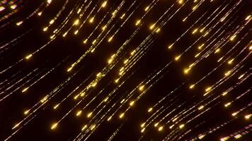 Yellow and red garlands. Design. Black background with iridescent garlands that sparkle in 3D format. video