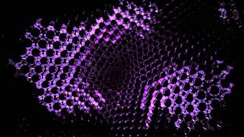Abstract fabric of particles waving on a black background. Design. Game of light and shadow and a shape of a flower. video