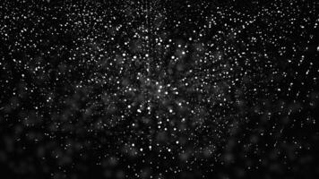 Purple and white glitter. Design. Black background with multi-colored glitter scattering in different directions in animation. video