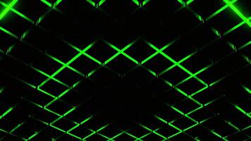 Abstract neon grid field with black spreading ring looking like pulsation. Design. Black moving shadow rings and squared surface. video