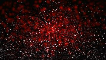 Hypnotic particle flows with light effect. Design. Luminous particles move in streams with light reflection. Hallucinogenic bifurcation of light and particles video