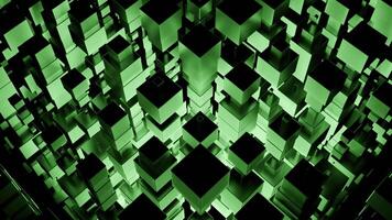 Abstract towers of cubes moving up and down. Design. Construction of cubic shapes. video