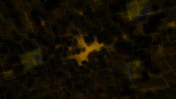 Abstract background with moving black dots and flickering light spots. Motion. Computer background with moving black particles and square spots. Dark background with blurred spots and black particles video