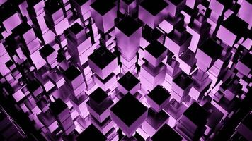 Abstract towers of cubes moving up and down. Design. Construction of cubic shapes. video