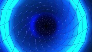 psychedelic tunnel med blinkande Plats. design. ljus 3d tunnel är rör på sig snabb och blinkning. yrande tunnel med blinkande Plats i ström. hyper eller cyber hoppa i Plats video