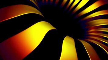Black background. Design. Orange rays creating a circle in the animation that moves apart in opposite directions. video