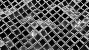 Gray and orange grid. Design. Rising and descending grid with patterns in animation on a black background. video