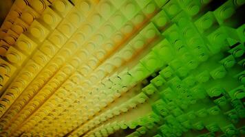 Abstract stripes in wavy random motion, gradient colors. Design. Waving lined silhouettes of small cubes. video