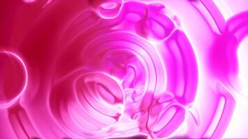 Hypnotic calm effect of liquid surface with silhouettes of bubbles and rings. Motion. Bright smooth transforming shape. video