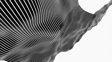 Wavy unknown material moving and rippling on a white background. Design. Striped moving fabric. video