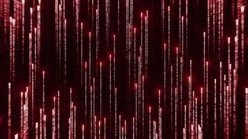 Red and purple beams of light. Design. A black background on which fireworks scatter and are illuminated in different colors in 3d. video