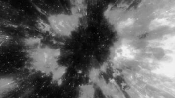 Cosmic stream with particles and flickering glow. Motion. Bright cosmic glow of space with stream. Stream of bright particles and flickering glow of plasma energy video