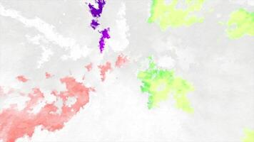 Colorful texture moving in spots on white background. Motion. Animated stained background with flashing colors. Paint spots move and change on white background video